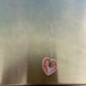 Swarovski pink heart pendant necklace